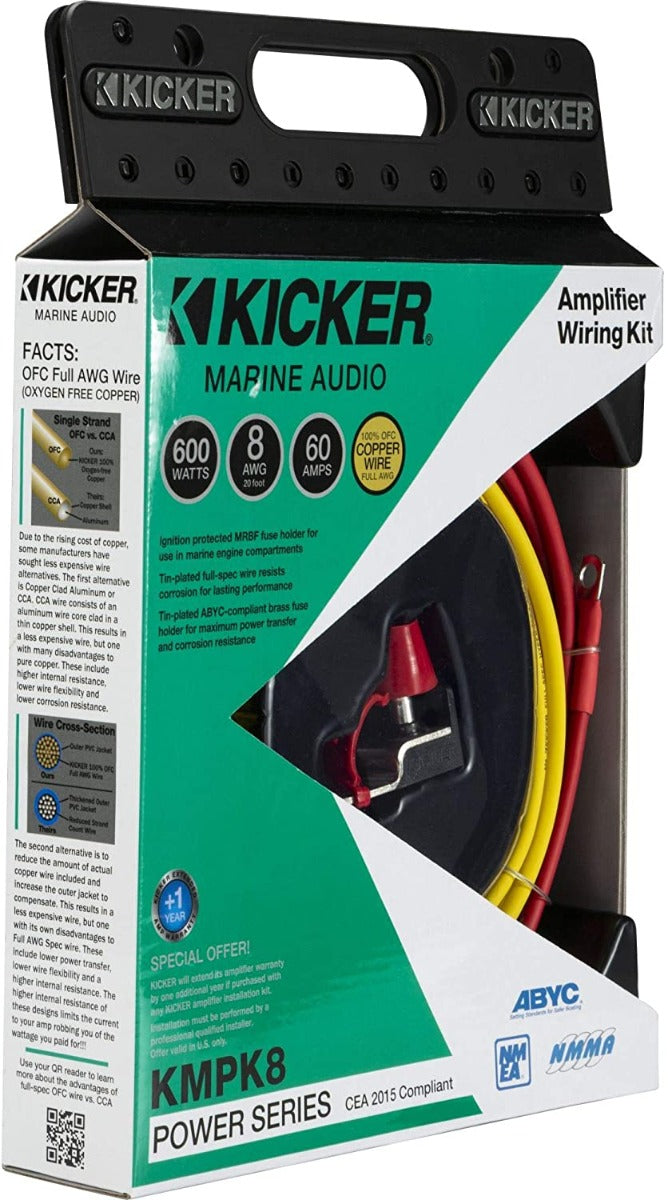 Kicker KMPK8 - Marine-grade  8-Gauge Premium Amplifier Wiring Kit