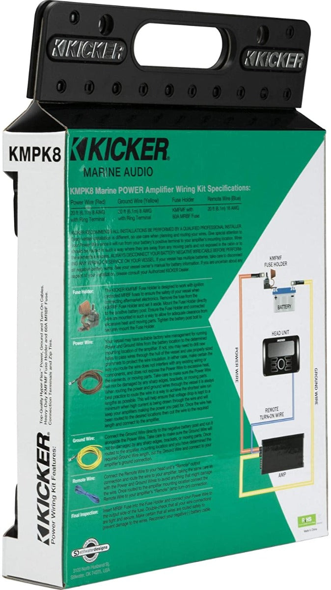 Kicker KMPK8 - Marine-grade  8-Gauge Premium Amplifier Wiring Kit
