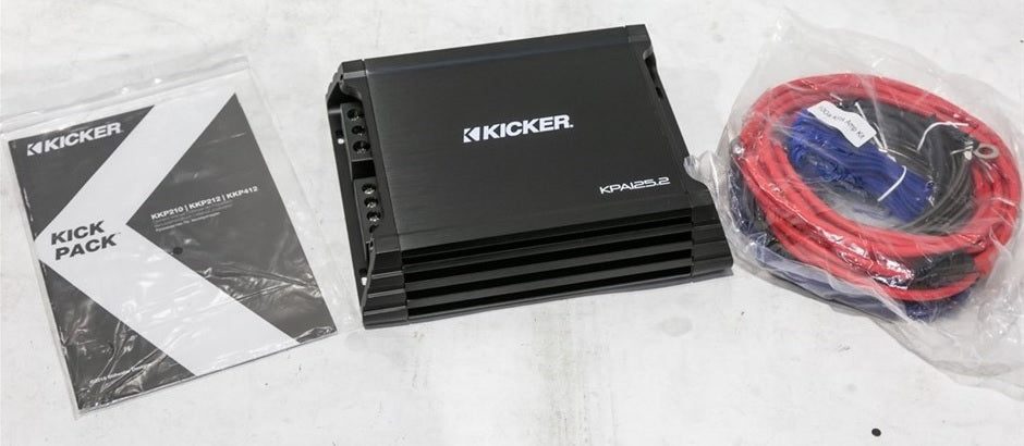 Kicker 49KKPDF212 12" Down Firing Loaded Enclosure With Amp & Wiring