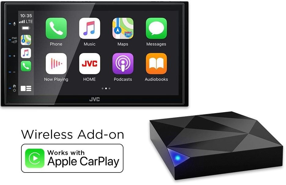 JVC KW-M565DBT CAR-WAC Wireless Apple CarPlay 6.8" DAB Radio Bluetooth Apple CarPlay Android Short-body