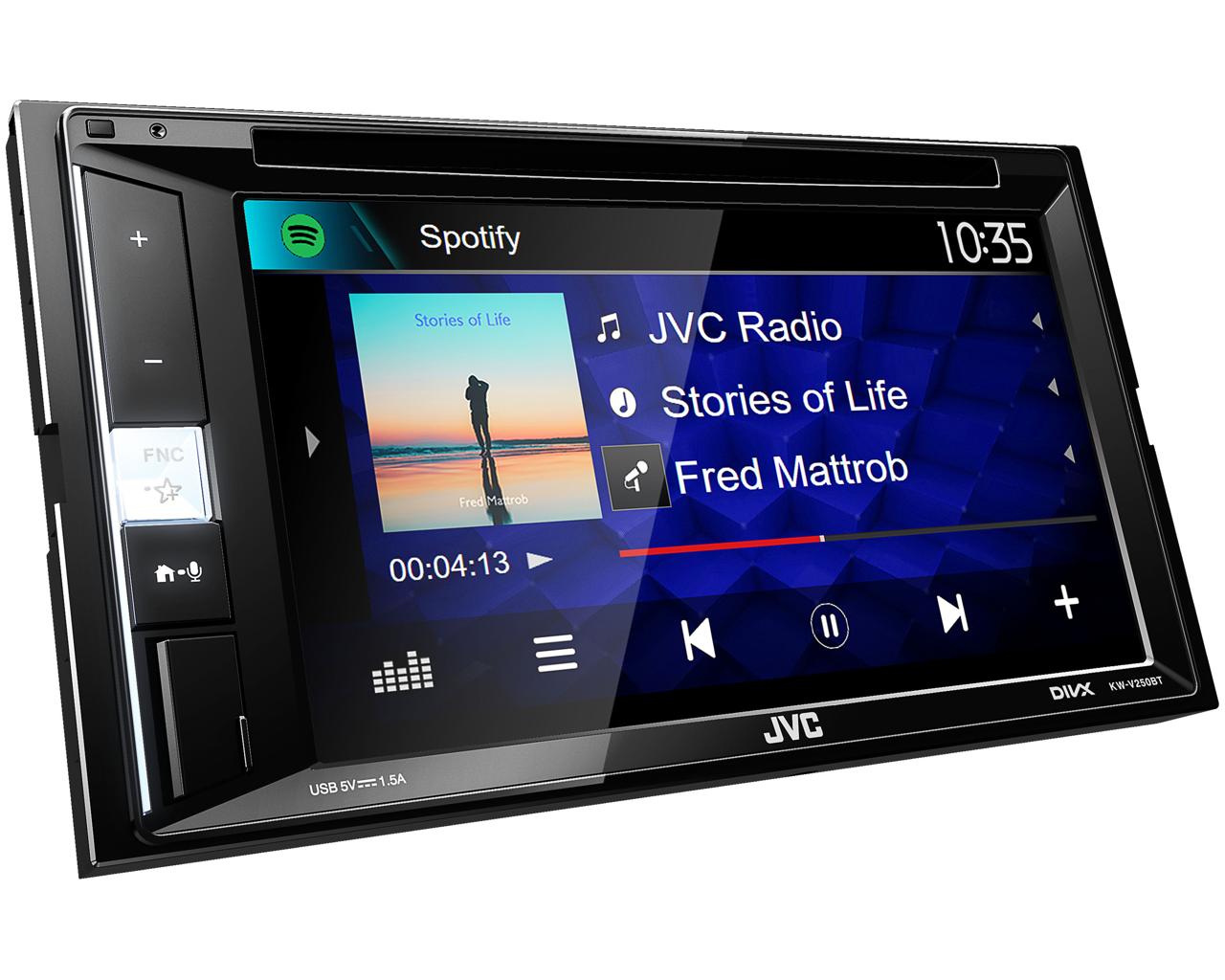 JVC KW-V250BT Double Din Bluetooth DVD USB iPhone Spotify Android Stereo