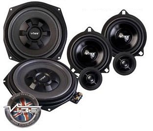 Vibe OPTISOUNDBMW BMW 8" Underseat Car Subs & 4" Front Door Component Speaker Upgrade Kit
