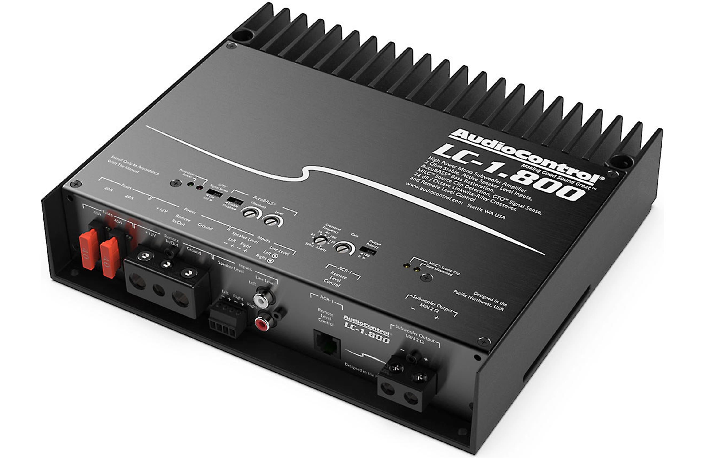 AudioControl LC-1.800 High-Power 1 Channel Monoblock Amplifier with AccuBass