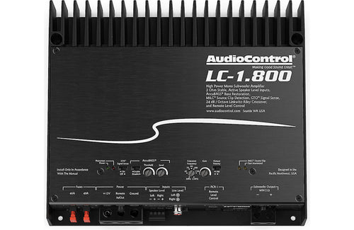 AudioControl LC-1.800 High-Power 1 Channel Monoblock Amplifier with AccuBass