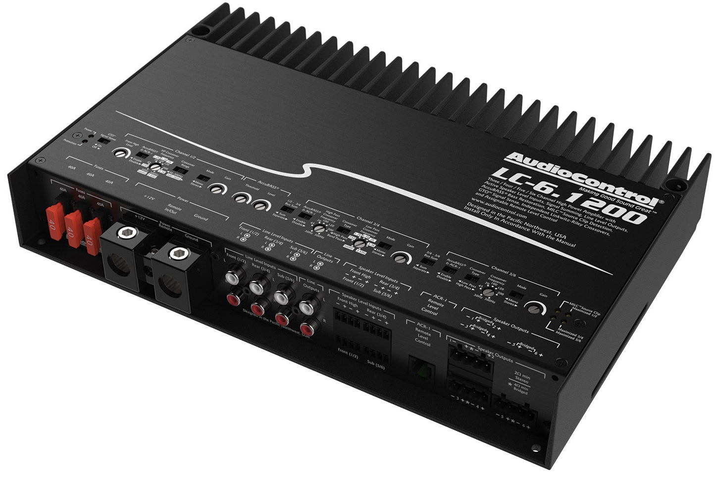 AudioControl LC-6.1200 High-Power 4/3/2 Channel Amplifier with AccuBass