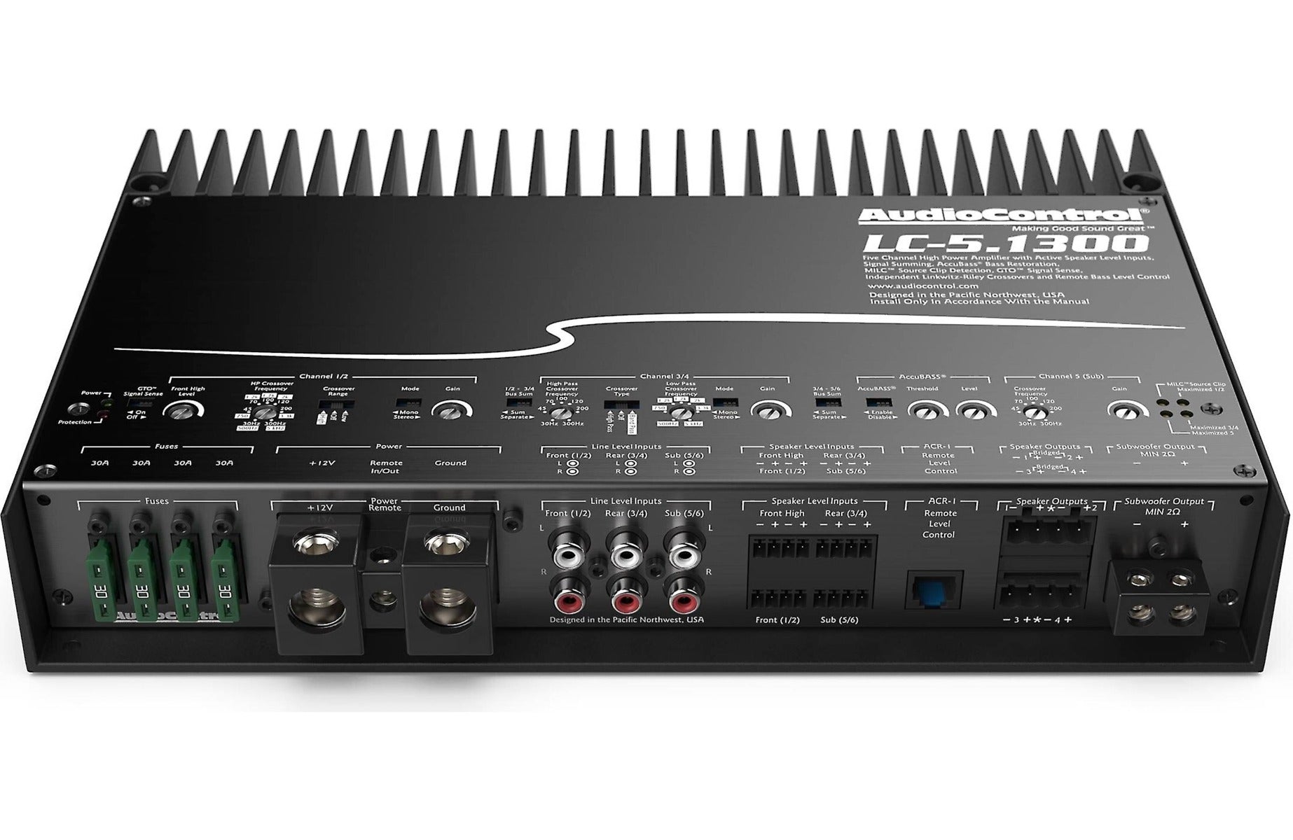 AudioControl LC-5.1300 High-Power Multi-Channel Amplifier with Accubass