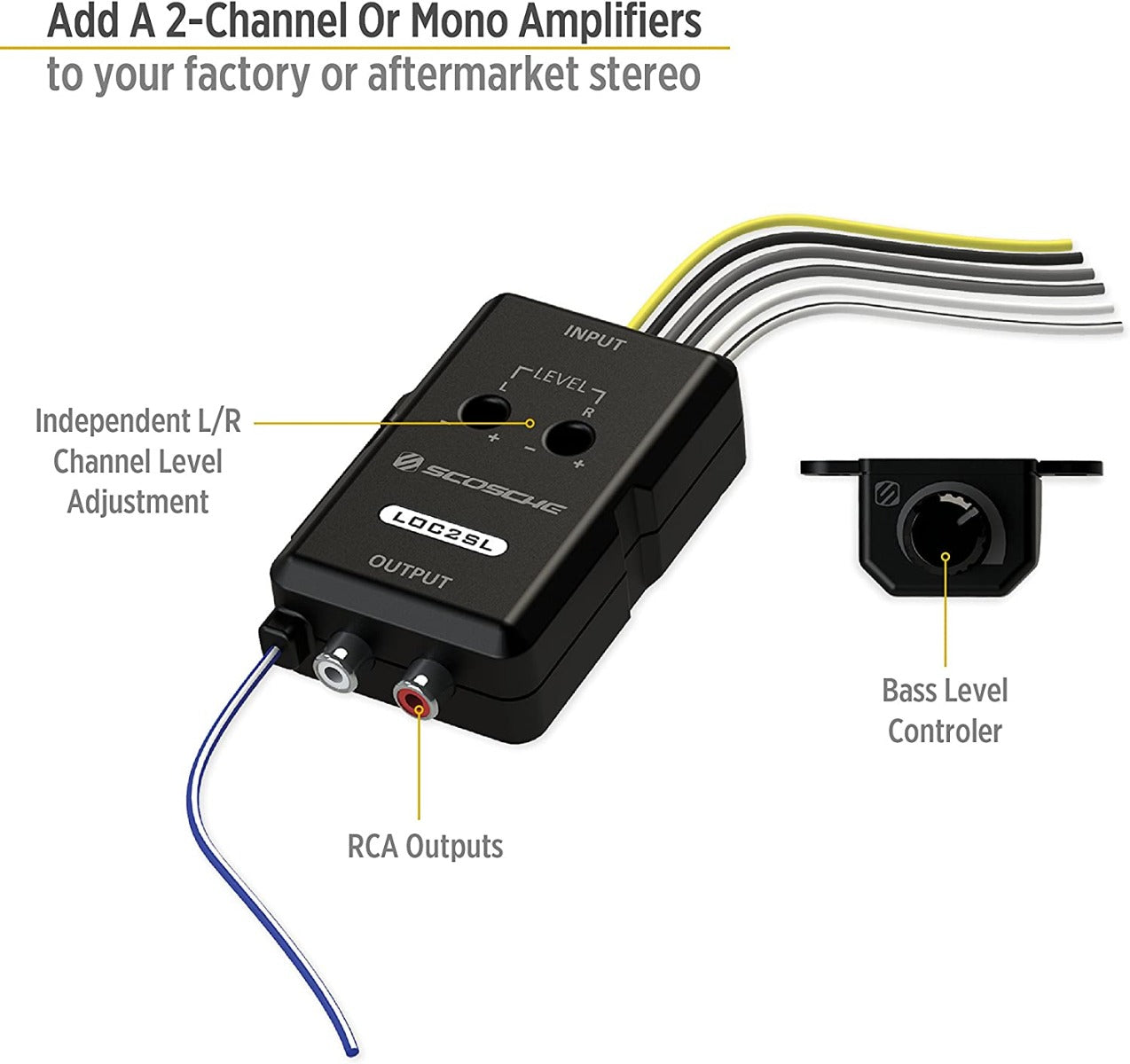 Uninversal LOC2SL Line-Out Converter with Bass Control