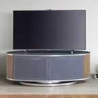 MDA Designs Luna Grey Oak Slate Oval TV Cabinet