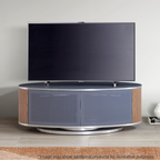 MDA Designs Luna Grey Oak Slate Oval TV Cabinet