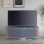 MDA Designs Luna Grey Oak Slate Oval TV Cabinet