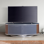 MDA Designs Luna Grey Walnut Slate Oval TV Cabinet