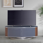 MDA Designs Luna Grey Walnut Slate Oval TV Cabinet
