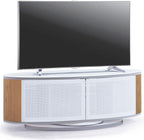 MDA Designs Luna White High Gloss Oak Oval TV Cabinet