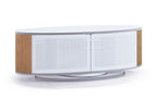 MDA Designs Luna White High Gloss Oak Oval TV Cabinet