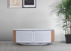 MDA Designs Luna White High Gloss Oak Oval TV Cabinet