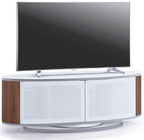 MDA Designs Luna White High Gloss Walnut Oval TV Cabinet