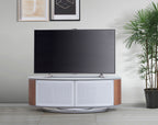 MDA Designs Luna White High Gloss Walnut Oval TV Cabinet