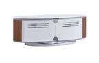 MDA Designs Luna White High Gloss Walnut Oval TV Cabinet