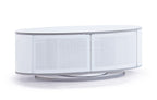 MDA Designs Luna White High Gloss White Oval TV Cabinet