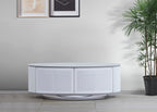 MDA Designs Luna White High Gloss White Oval TV Cabinet