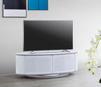MDA Designs Luna White High Gloss White Oval TV Cabinet