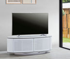 MDA Designs Luna White High Gloss White Oval TV Cabinet