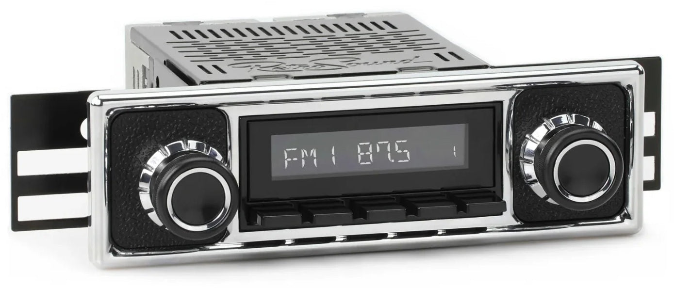 RetroSound M1B-308-409-39-78 Motor 1 Bluetooth Radio Black Pebbled Chrome