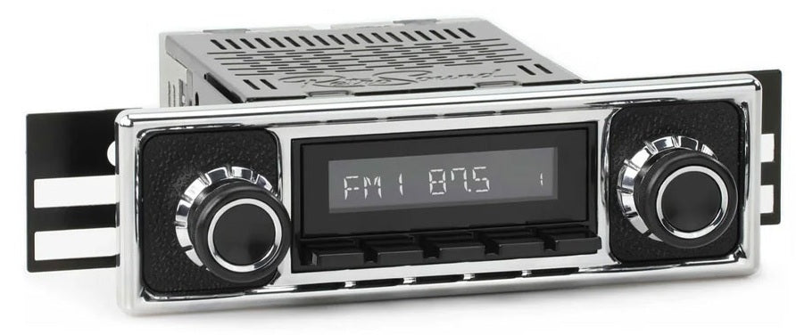 RetroSound M1B-502-06-76 Euro Style Motor 1 Bluetooth FM Radio Chrome Classic Car Stereo