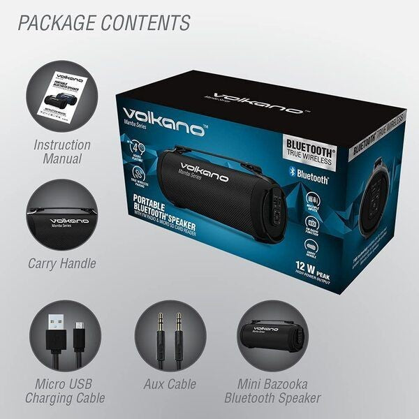 Volkano VK-3202  Mamba Series Portable Bluetooth Speaker - Black