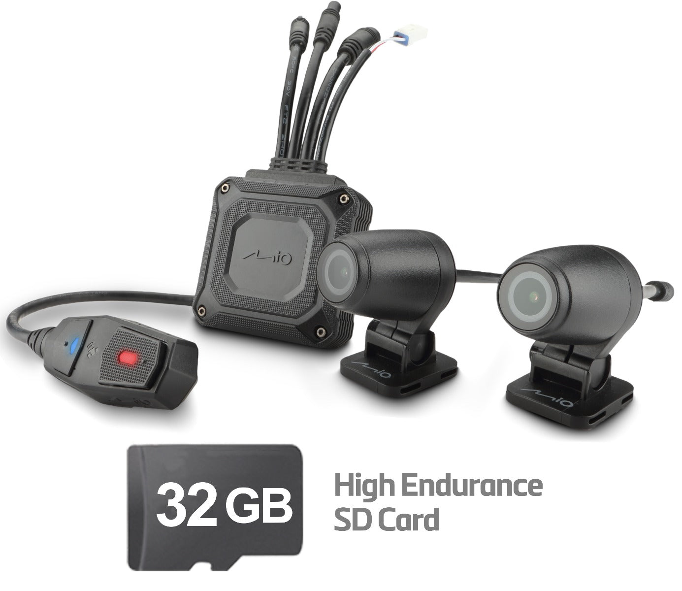 Mio MiVue M760D Dual Cam Detachable Rider Dash Cam - 1080p Full HD 130° Angle View