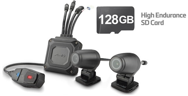 Mio MiVue M760D Dual Cams Detachable GPS Rider Dash Cam 128GB