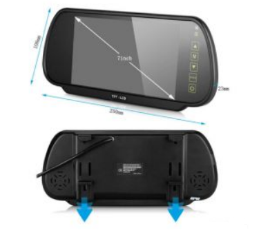 MOTORMAX MM700MM Clip Over Rear View Mirror Monitor with 7" Screen