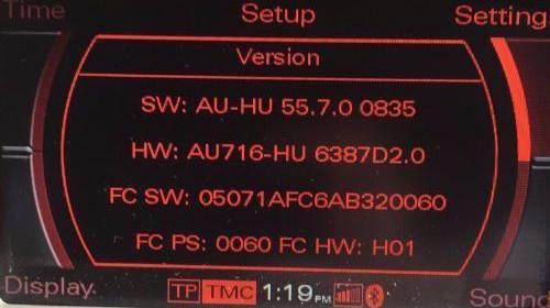 Audi MMI 2G High Firmware Update 55.7.0 8K0998961/4L0998961