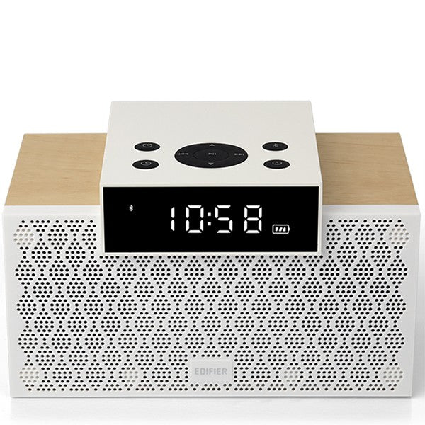 Edifier MP260 Integrated 2.1 Channel Bluetooth White/Oak Speaker with Alarm Clock 20W RMS