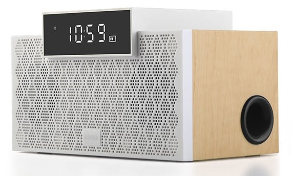 Edifier MP260 Integrated 2.1 Channel Bluetooth White/Oak Speaker with Alarm Clock 20W RMS