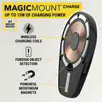 Scosche MPQ6DV-SP Magnetic Dash/Vent Mount Holder 15W Wireless Fast Car Charger Phone Stand