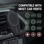 Scosche MPQ6DV-SP Magnetic Dash/Vent Mount Holder 15W Wireless Fast Car Charger Phone Stand