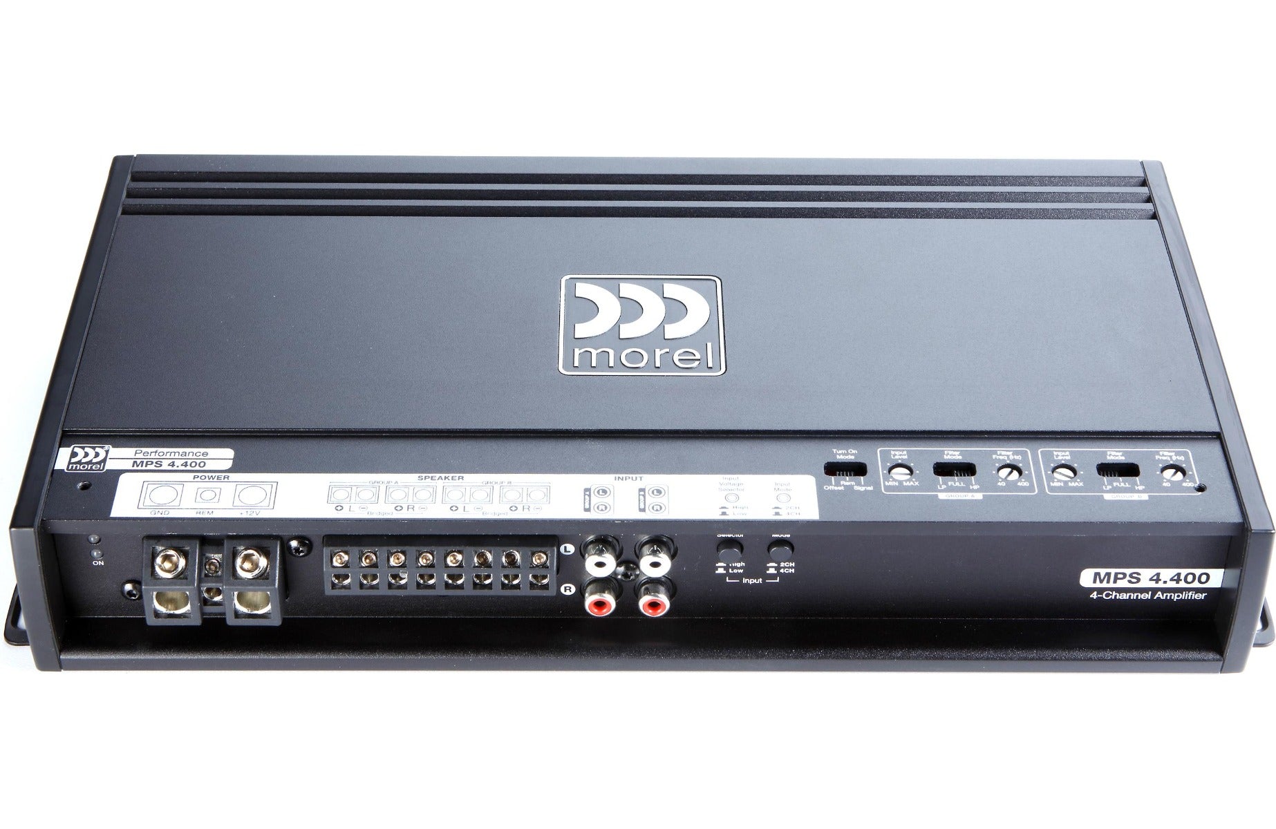 Morel MPS 4.400 4-channel car amplifier — 70 watts RMS x 4