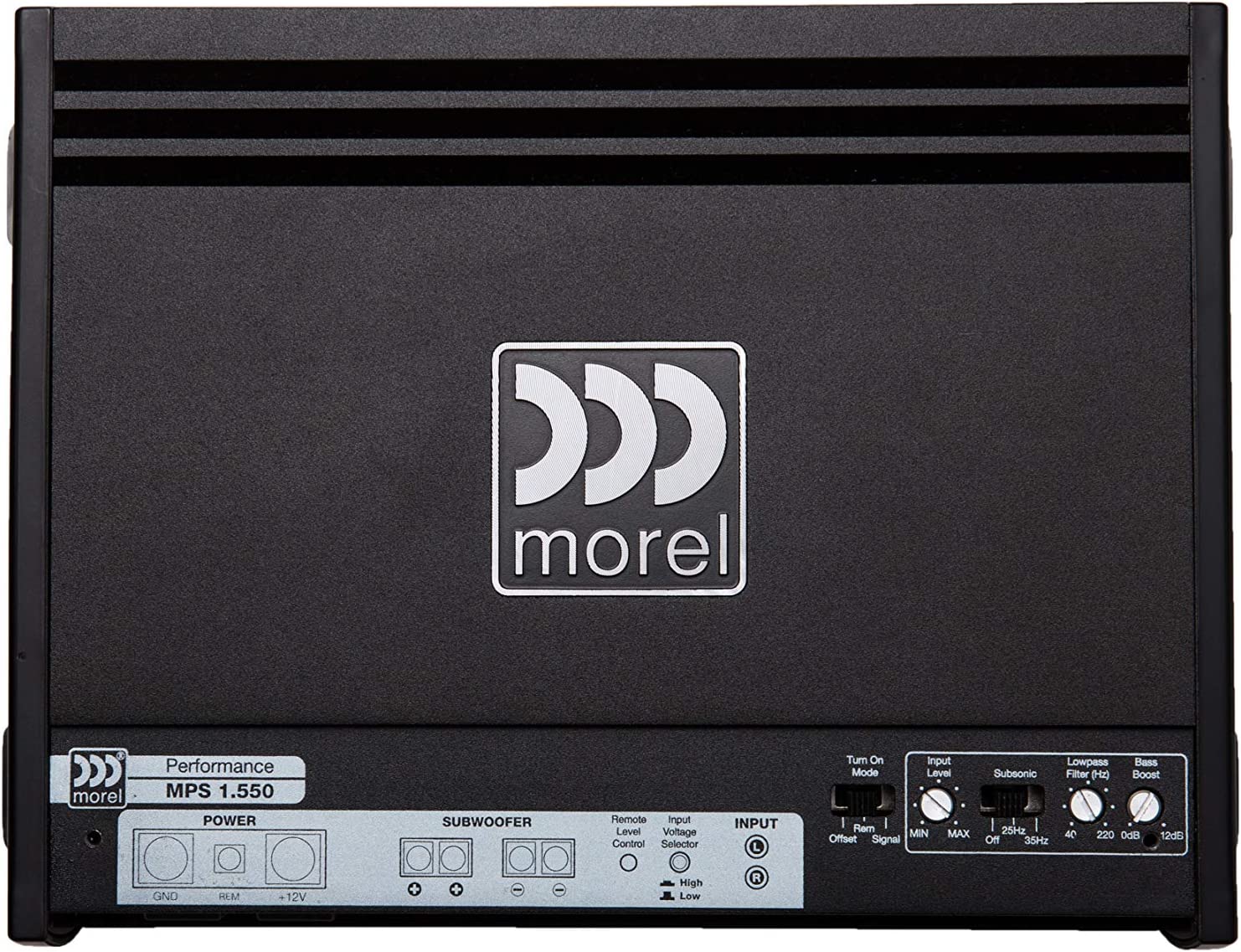 Morel MPS 1.550 Mono subwoofer Class D amplifier 550 watts RMS at 2 ohms