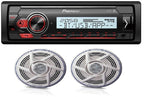 Pioneer MVH-MS410BT + TS-MR1600 Marine Stereo with Bluetooth USB and iPhone Android Control