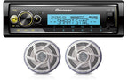 Pioneer MVH-MS510BT Marine Stereo with Bluetooth USB and iPhone Android Control + Pioneer TS-MR1600 Marine Speakers