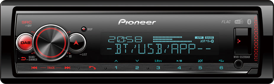 Pioneer MVH-S520DAB USB/iPod Ready, Android, DAB, Aux-input with Bluetooth DAB Aerial