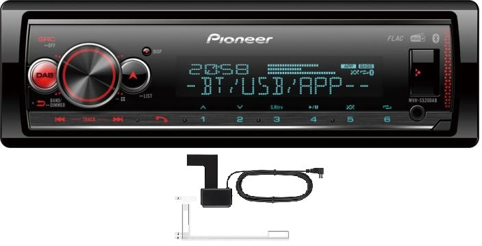 Pioneer MVH-S520DAB USB/iPod Ready, Android, DAB, Aux-input with Bluetooth DAB Aerial