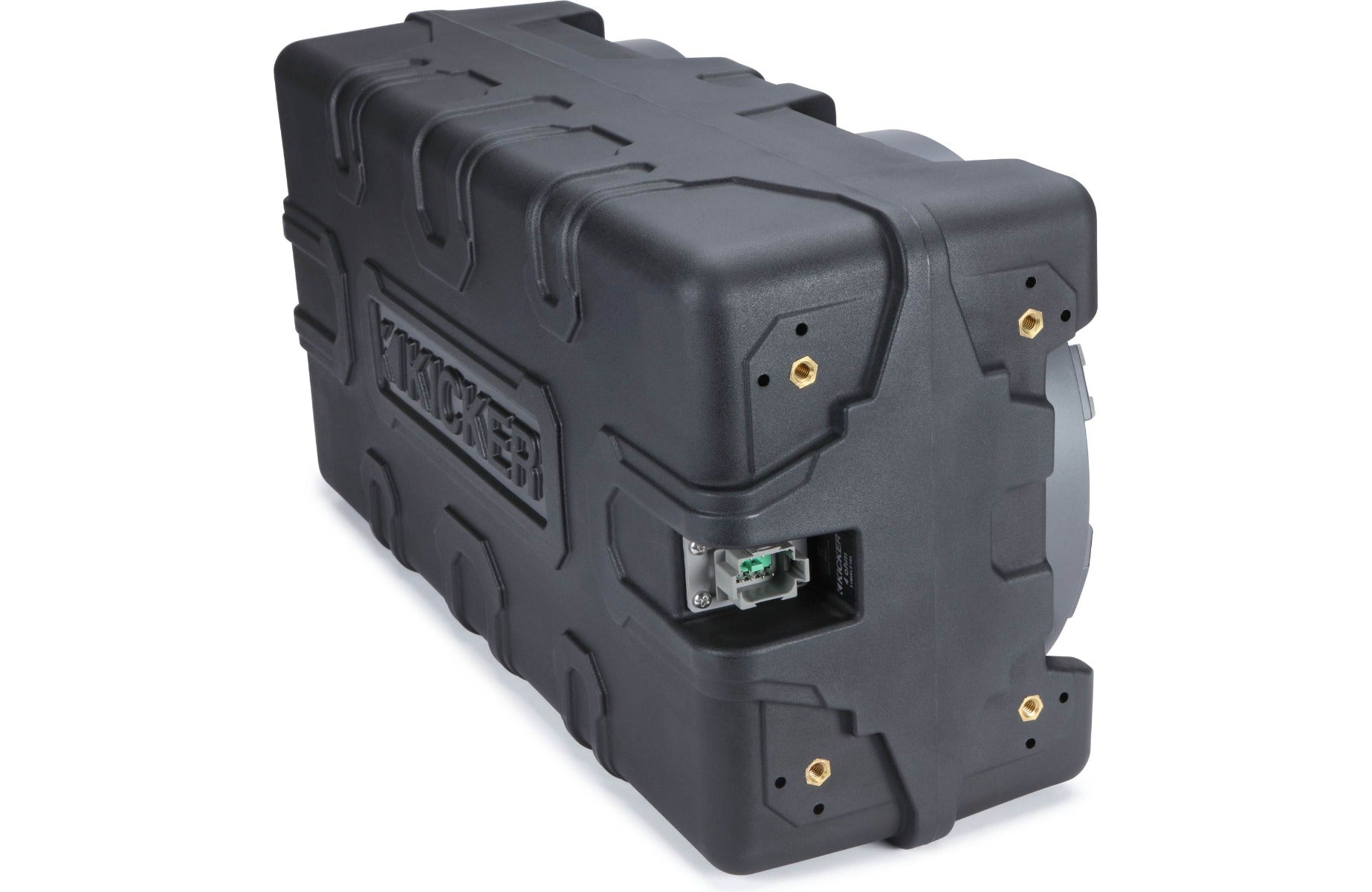 Kicker 51MWLE104 Weatherproof sealed enclosure with one 10" 4-ohm marine subwoofer and one 10" passive speaker