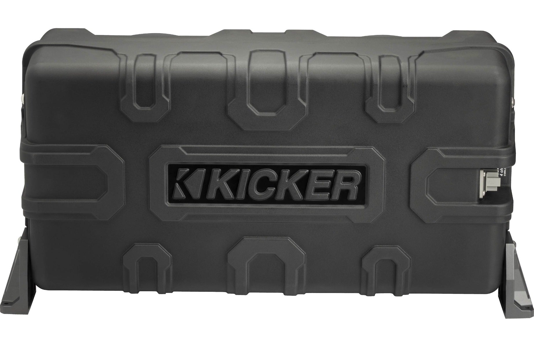 Kicker 51MWLE104 Weatherproof sealed enclosure with one 10" 4-ohm marine subwoofer and one 10" passive speaker