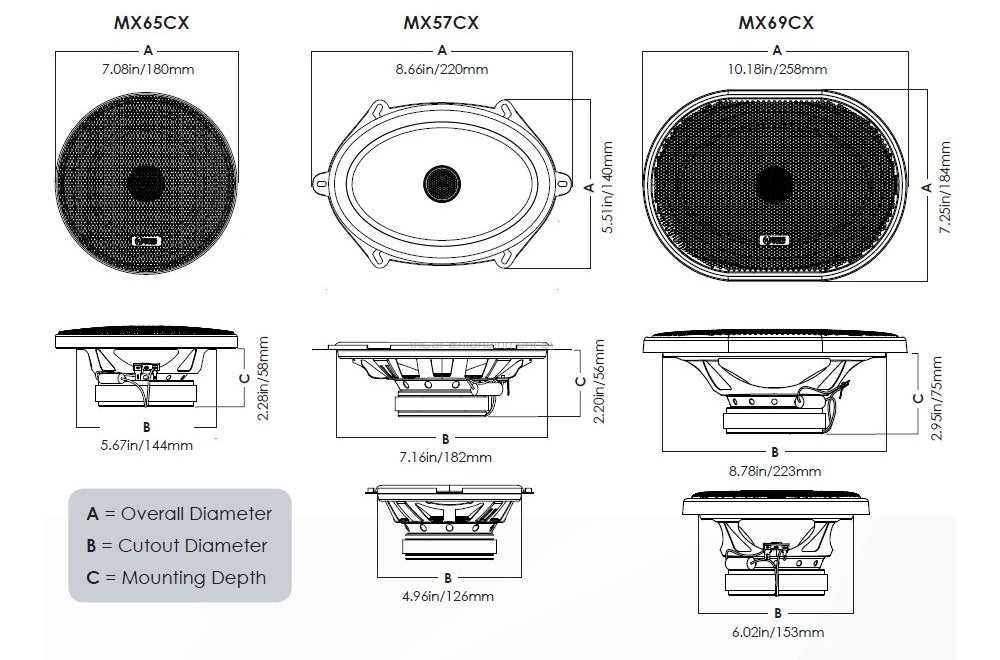 Phoenix Gold MX69CX MX-Series 6x9" Inch Concentric Coaxial Speakers 150w