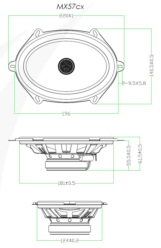 Phoenix Gold MX57CX MX-Series 5x7" Inch Concentric Coaxial Shallow Mount Speakers 150w