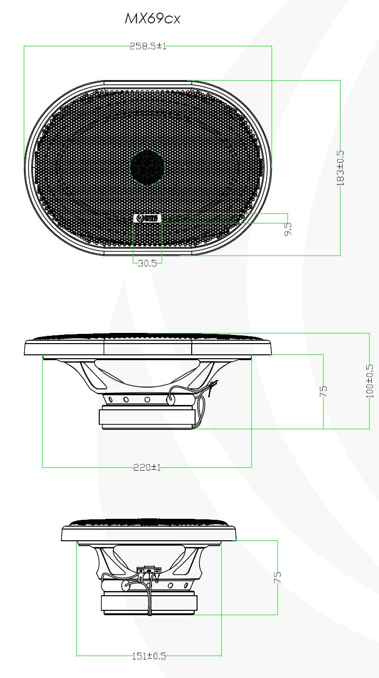 Phoenix Gold MX69CX MX-Series 6x9" Inch Concentric Coaxial Speakers 150w