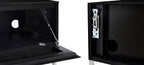 Norstone Khalm 1400 Tv Cabinet with Chrome Stand in Lacquered Black