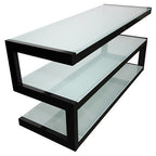 Norstone ESSEAVBF Esse “S” Shaped TV Stand / AV Rack 1100mm Black/Frosted Glass